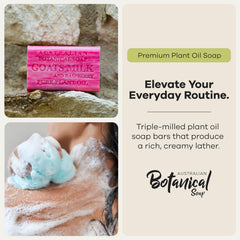 Australian Botanical Soap side profile highlighting dense triple-milled bar benefit