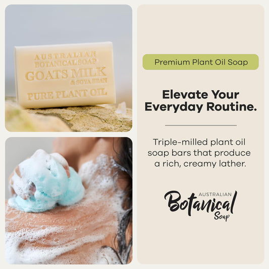 Australian Botanical Soap close-up of bar texture illustrating creamy density