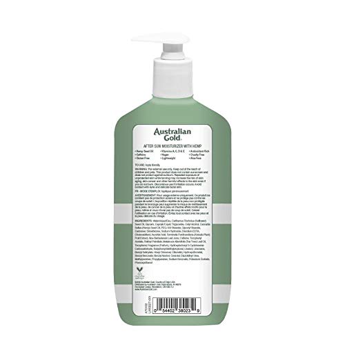 Australian Gold lotion texture close-up highlighting lightweight absorption benefit