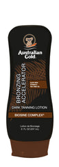 Australian Gold front bottle 8oz showing new package and instant bronzer benefit