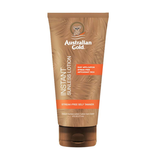 Australian Gold front packaging showing product and rich bronze promise