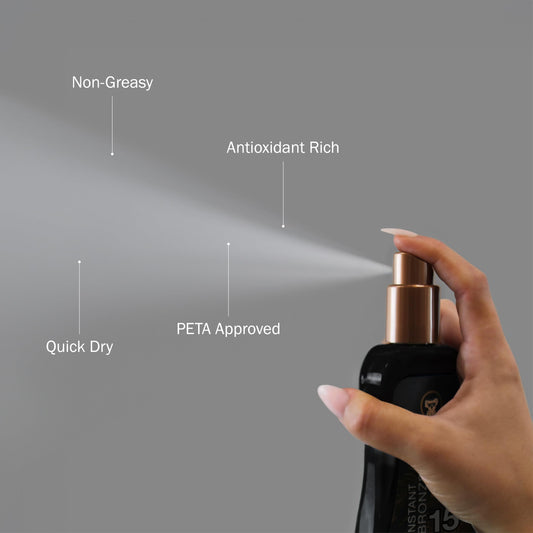 Australian Gold spray pump closeup demonstrating controlled application benefit