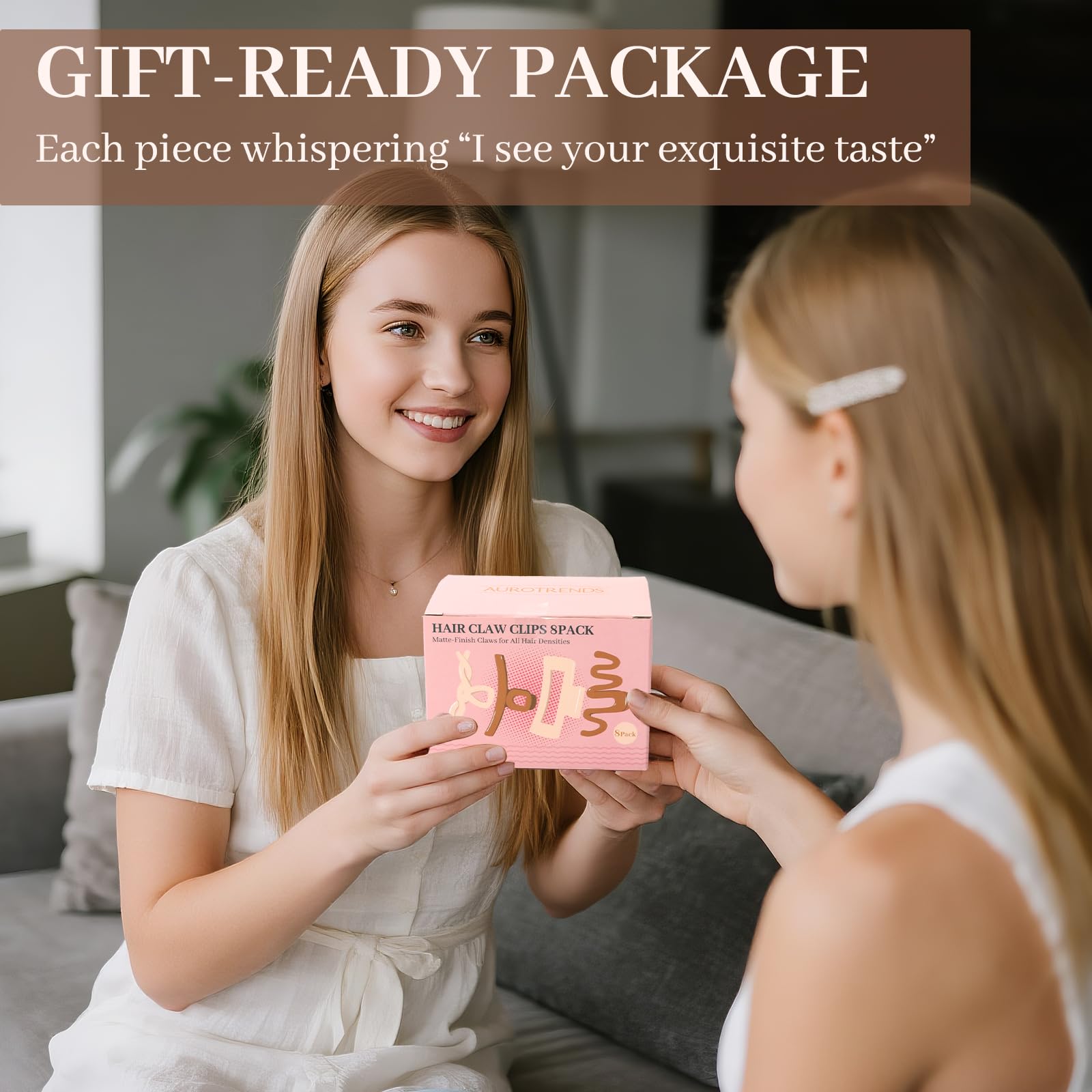 AuroTrends elegant gift box with matte black clips inside