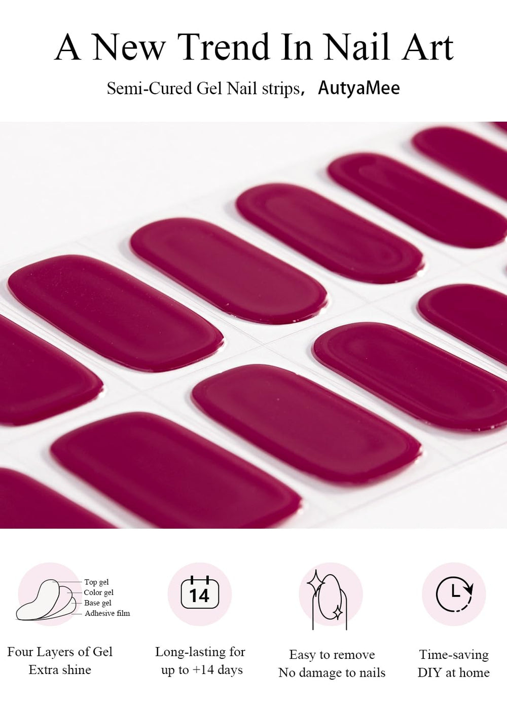 AutyaMee application in use with strip placement and UV lamp for fast salon results