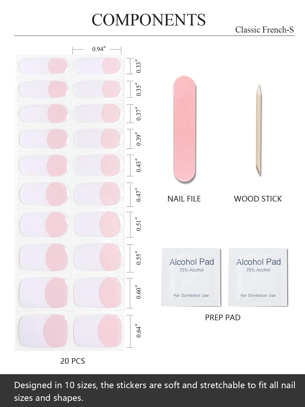 AutyaMee kit contents with file and wooden stick for easy at-home application and prepping