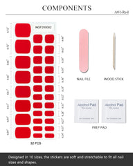 AutyaMee displayed tools and strips showing included prep pads and file benefit