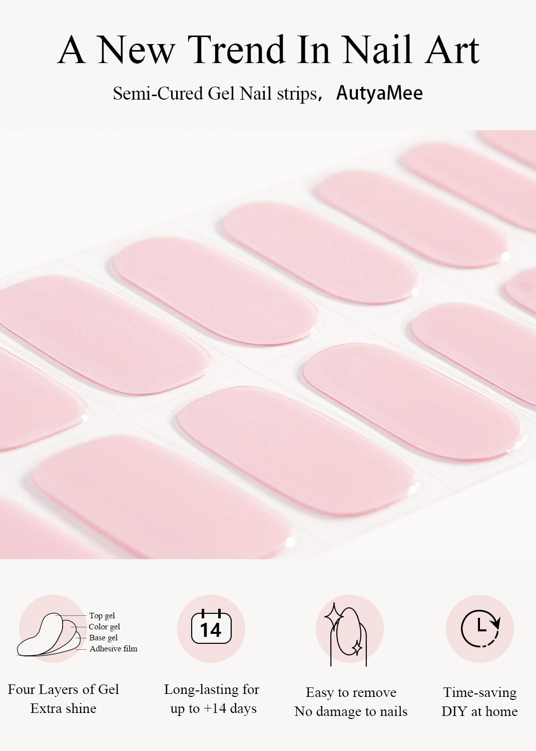 AutyaMee kit tools and strips laid out conveying quick at-home application