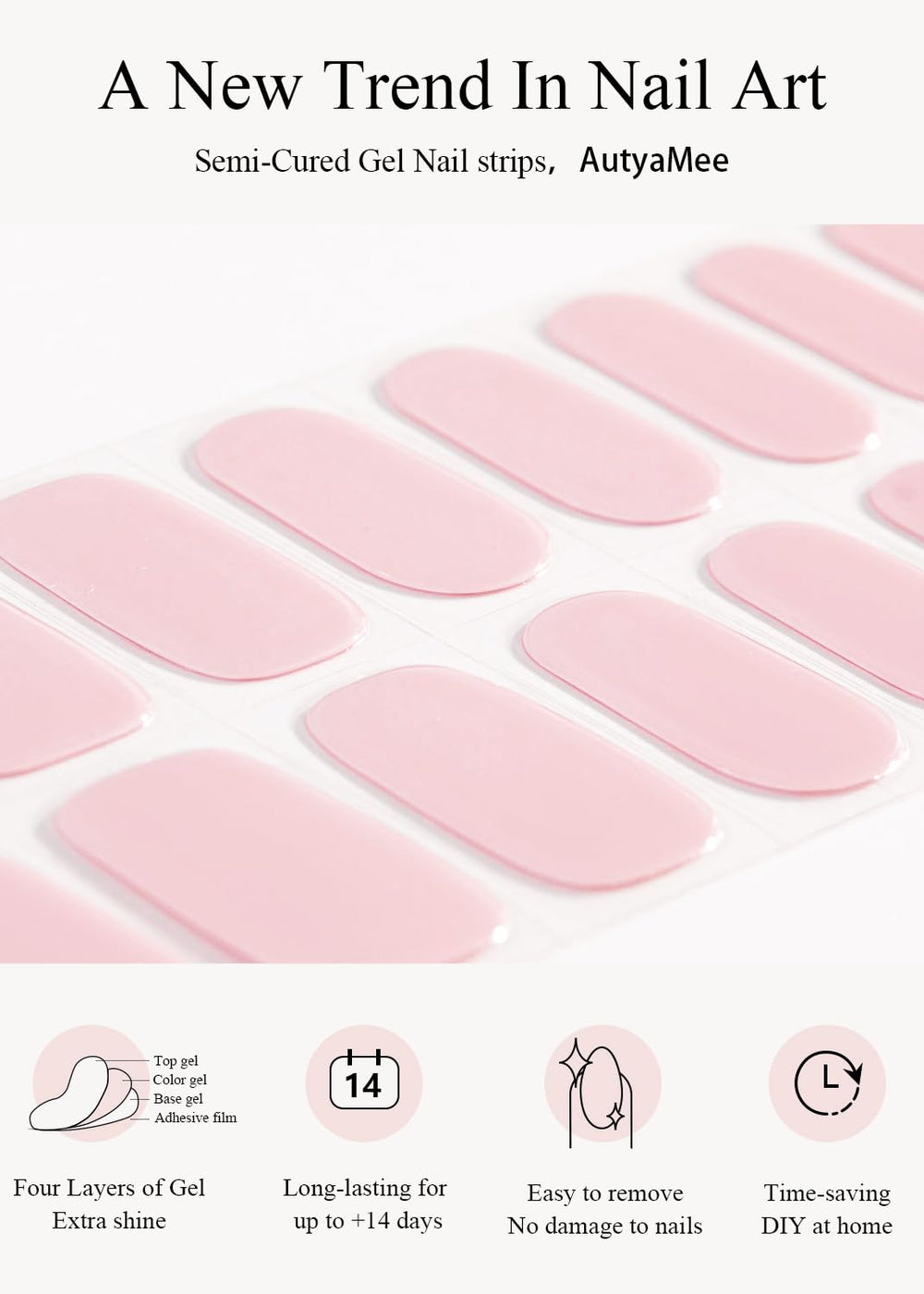 AutyaMee kit tools and strips laid out conveying quick at-home application