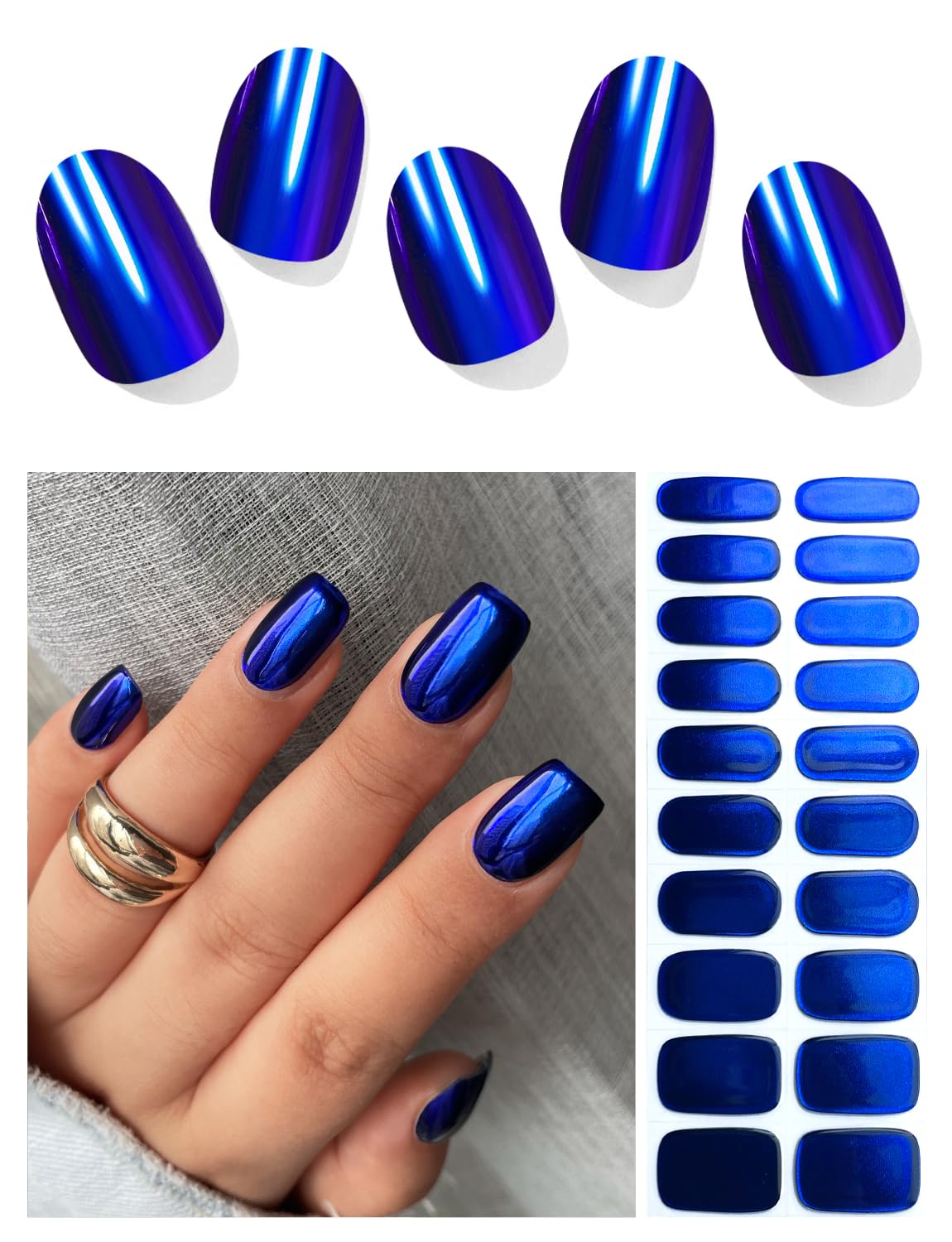 AutyaMee front packaging showing 20 blue mirror gel strips and box benefits