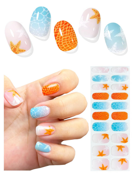 AutyaMee front packaging showing blue ocean starfish design and salon-quality finish