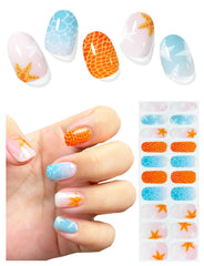 AutyaMee front packaging showing blue ocean starfish design and salon-quality finish