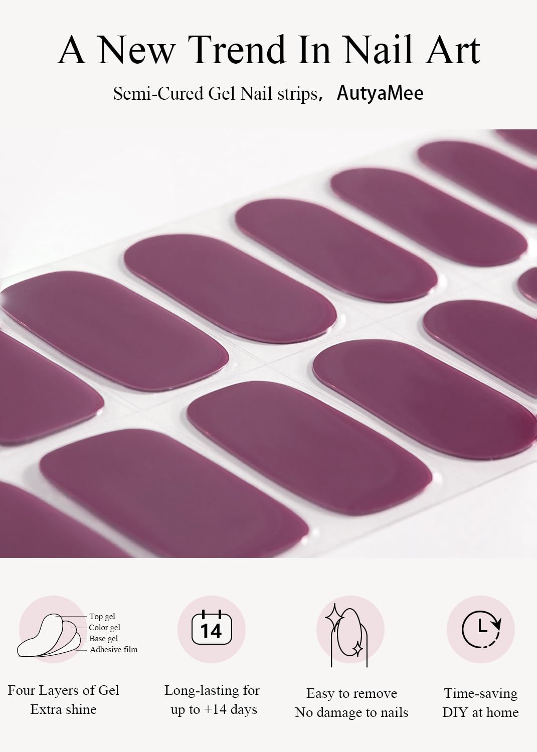 AutyaMee cured shiny finish on nails illustrating salon-quality gloss and longevity