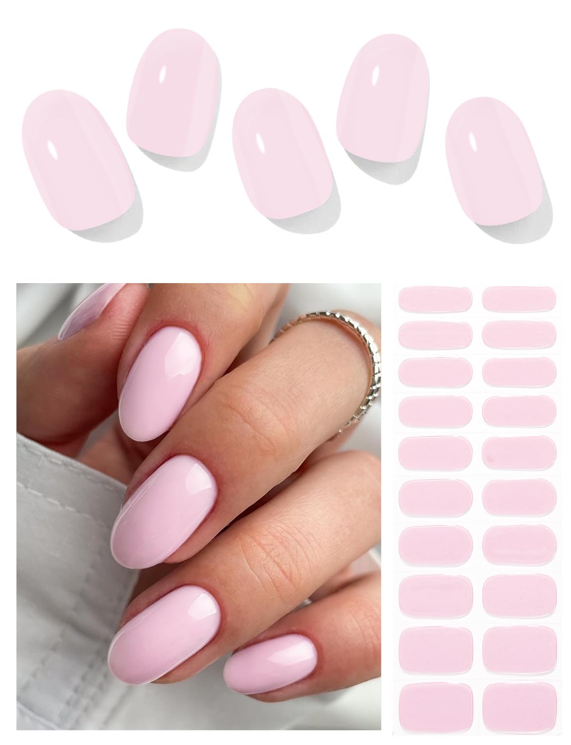 AutyaMee front packaging showing pale pink gel strips and included tools for easy application