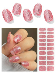 AutyaMee front packaging showing pink glitter strips and included tools for easy application