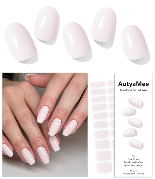 AutyaMee front packaging showing skin-pink gel strips and included tools benefits convenience