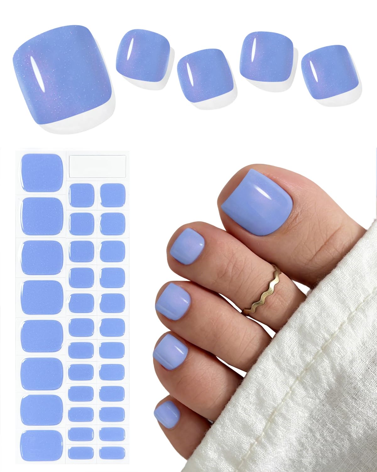 AutyaMee front packaging showing glitter blue gel strips and included tools for easy setup