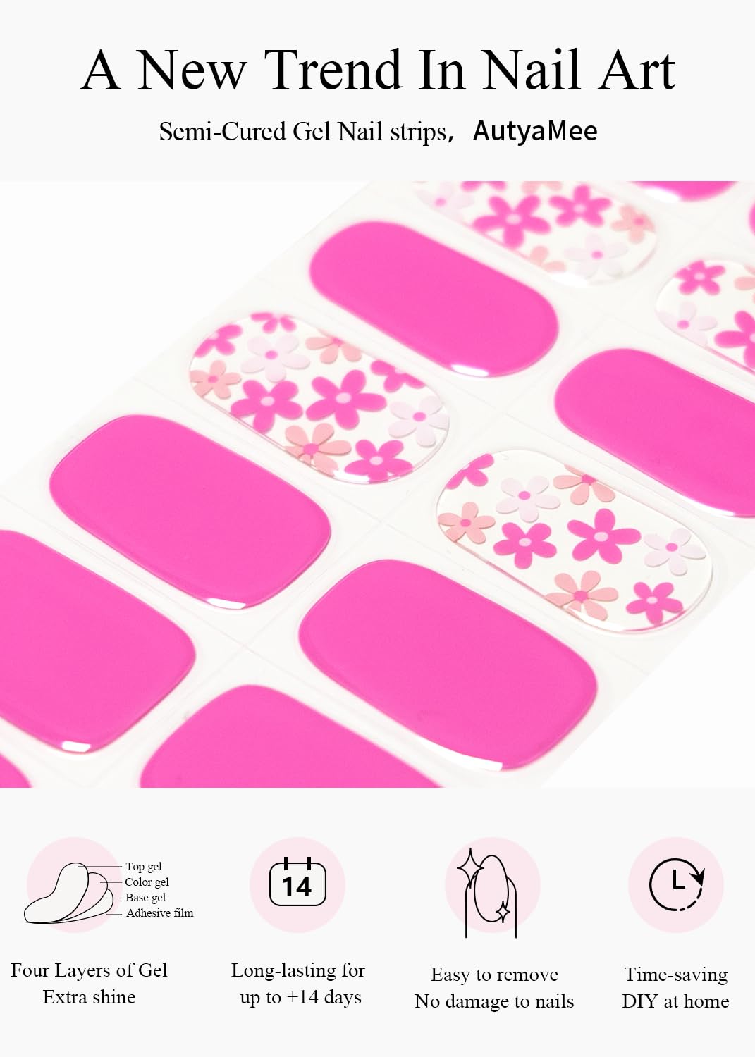 AutyaMee strips curing under a UV lamp to achieve durable salon-quality shine and long wear