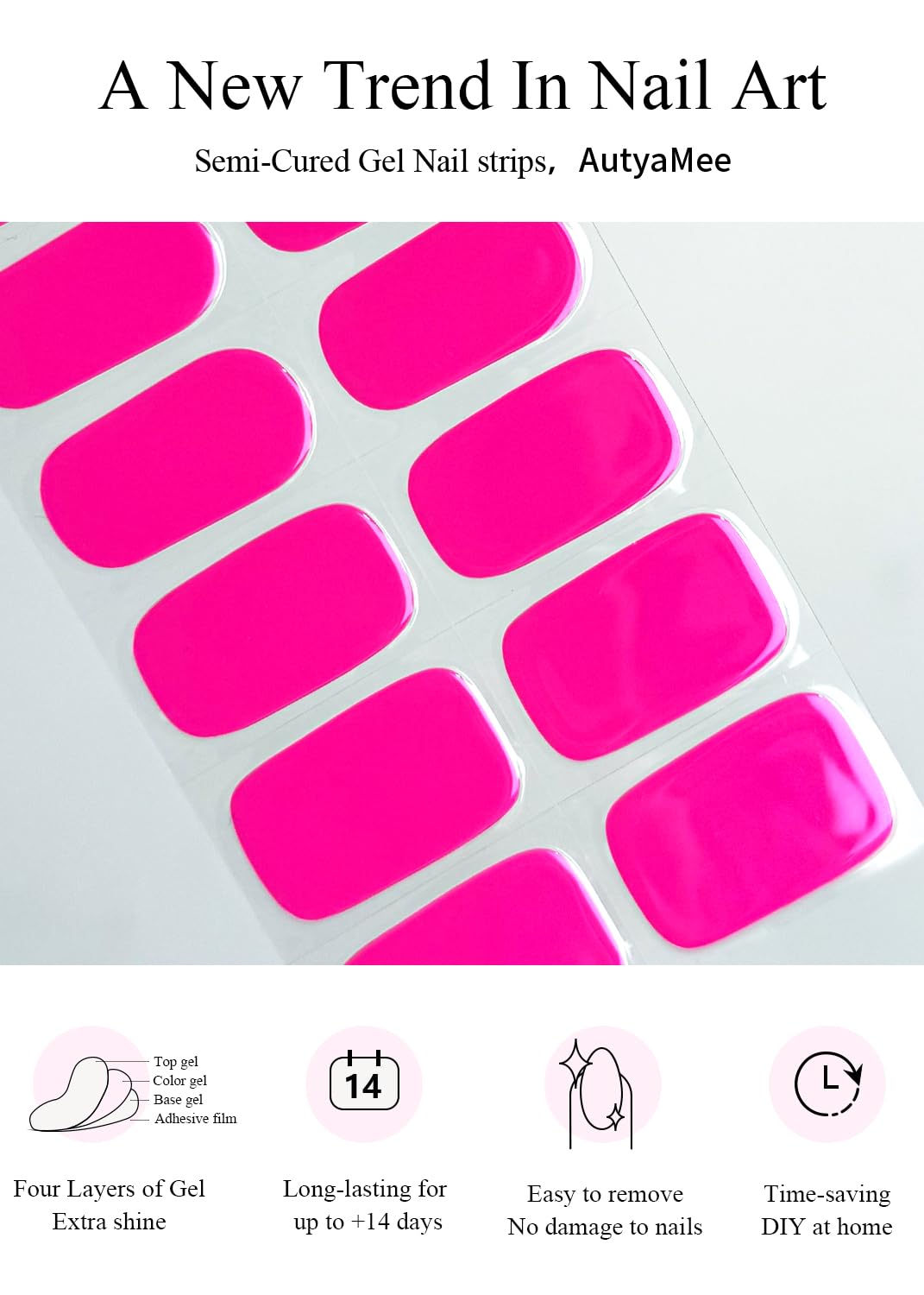 AutyaMee prep pads, wooden stick and file showing readiness for salon-quality result