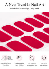 AutyaMee strips cured under UV lamp delivering glossy, long-lasting nails