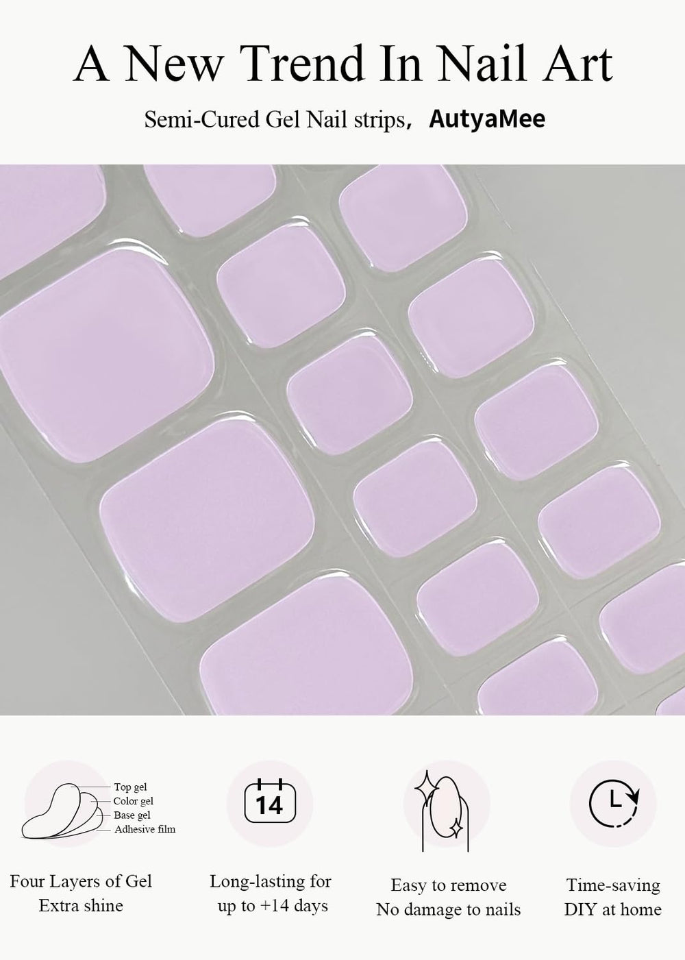 AutyaMee kit tools laid out with file wooden stick and prep pads for simplified application
