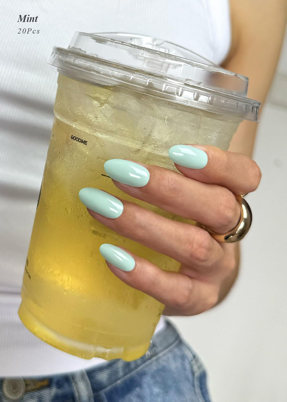 AutyaMee mint close-up of strip texture highlighting flexible semi-cured gel finish