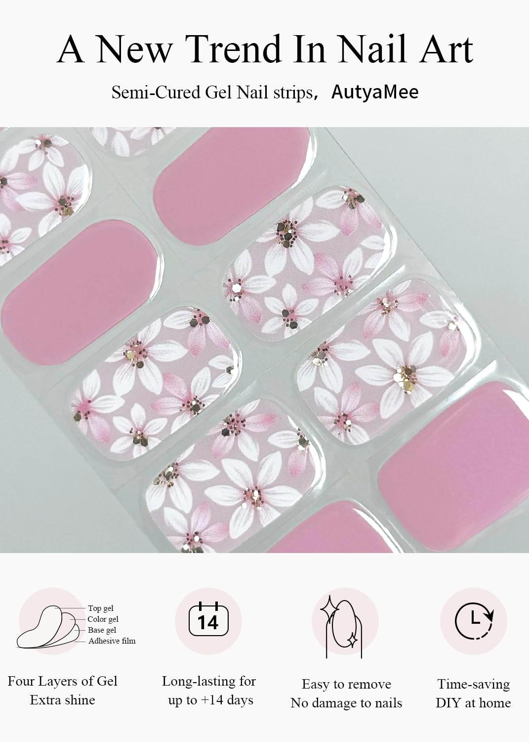 AutyaMee size comparison showing 10 sizes for precise nail fit