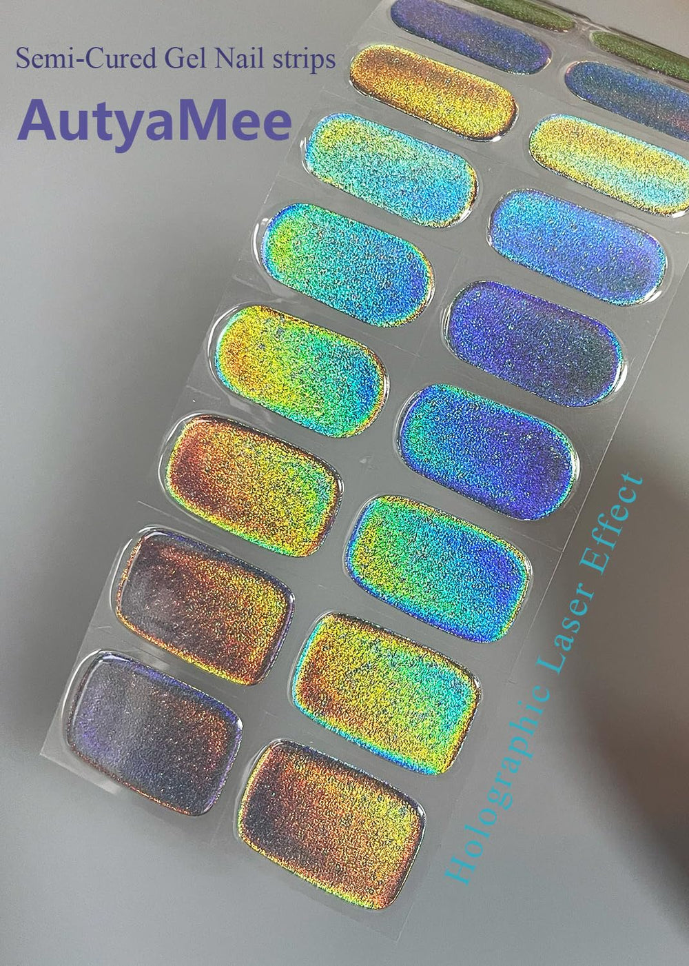 AutyaMee display of 20 semi-cured strips in 10 sizes for perfect fit