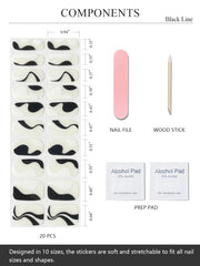 AutyaMee layout of 20 gel strips in ten sizes, shows fit variety for nails