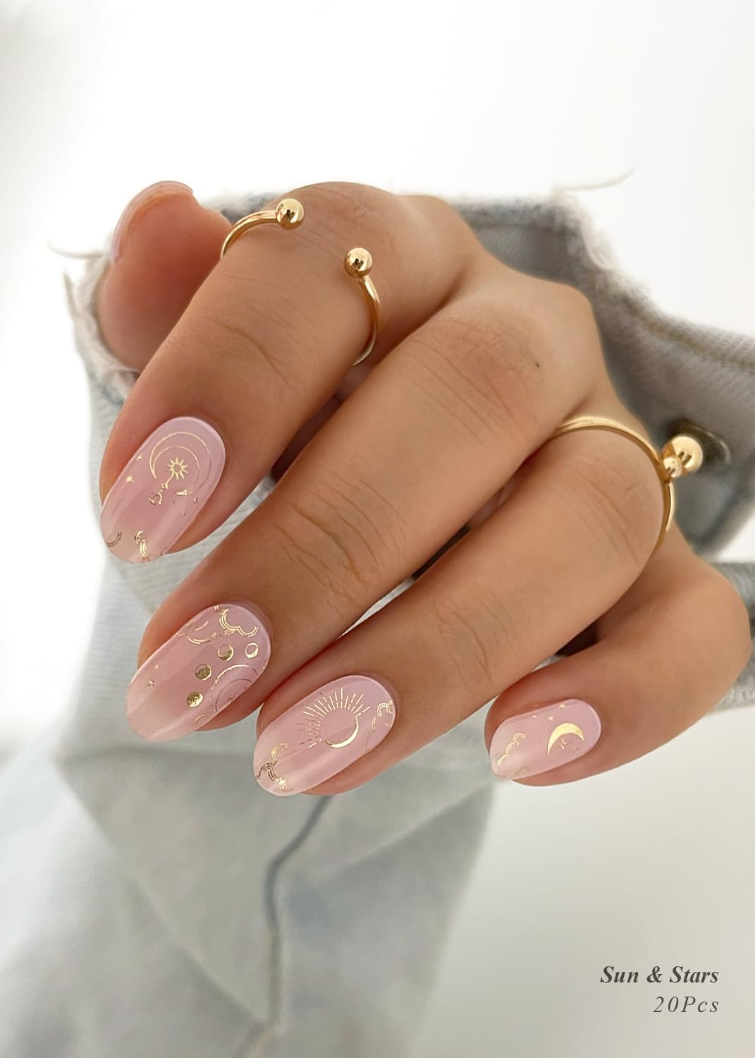 AutyaMee Sun & Stars strips applied on hands showing salon-quality glossy finish