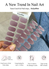 AutyaMee nail strips curing under LED lamp, quick salon-style hardening benefit