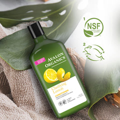 Avalon Organics conditioner in shower setting demonstrating daily-use benefit