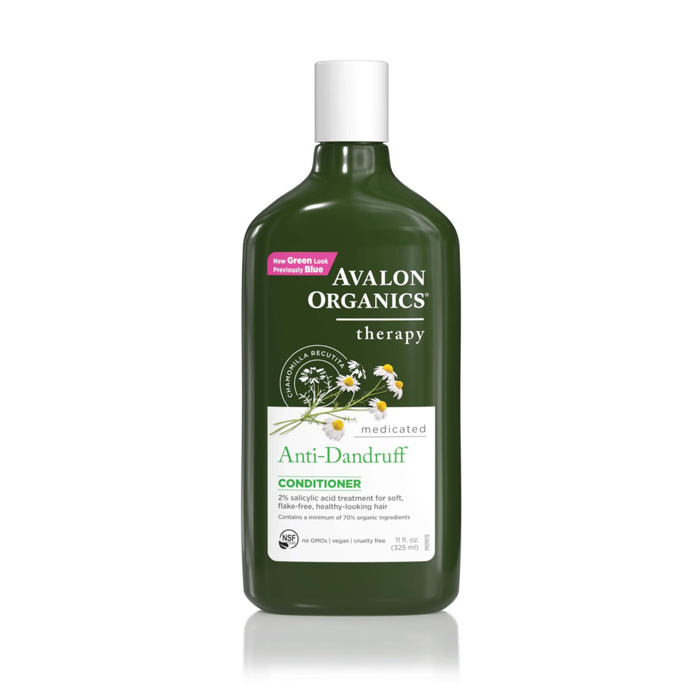 Avalon Organics bottle front view showing label and benefits