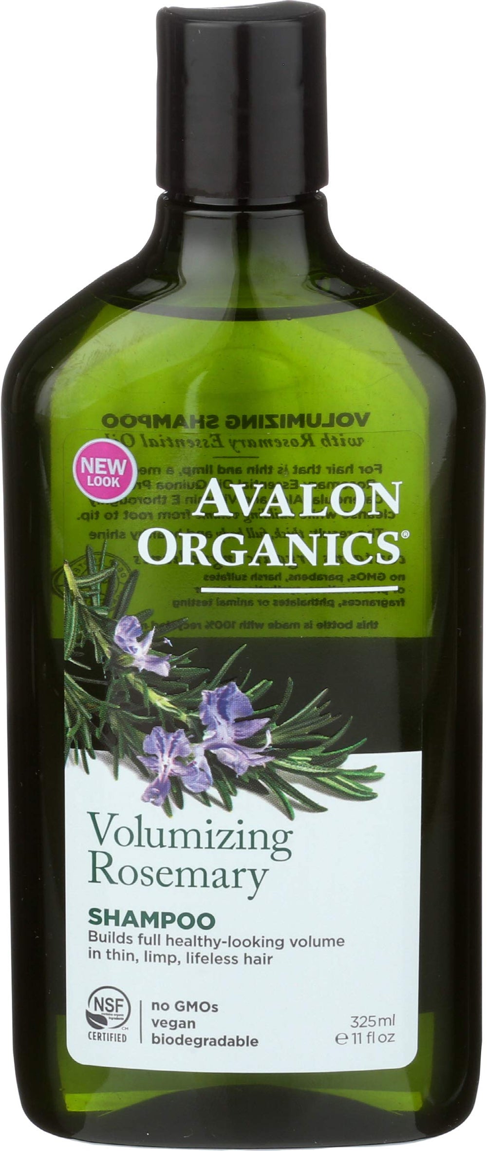 Avalon Organics front packaging showing rosemary shampoo and uplift benefit