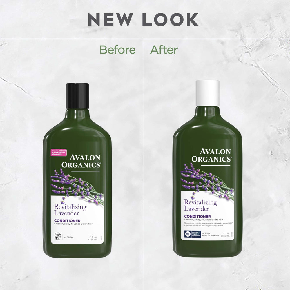 Avalon Organics 11 fl oz bottle next to common objects to show true size and travel readiness