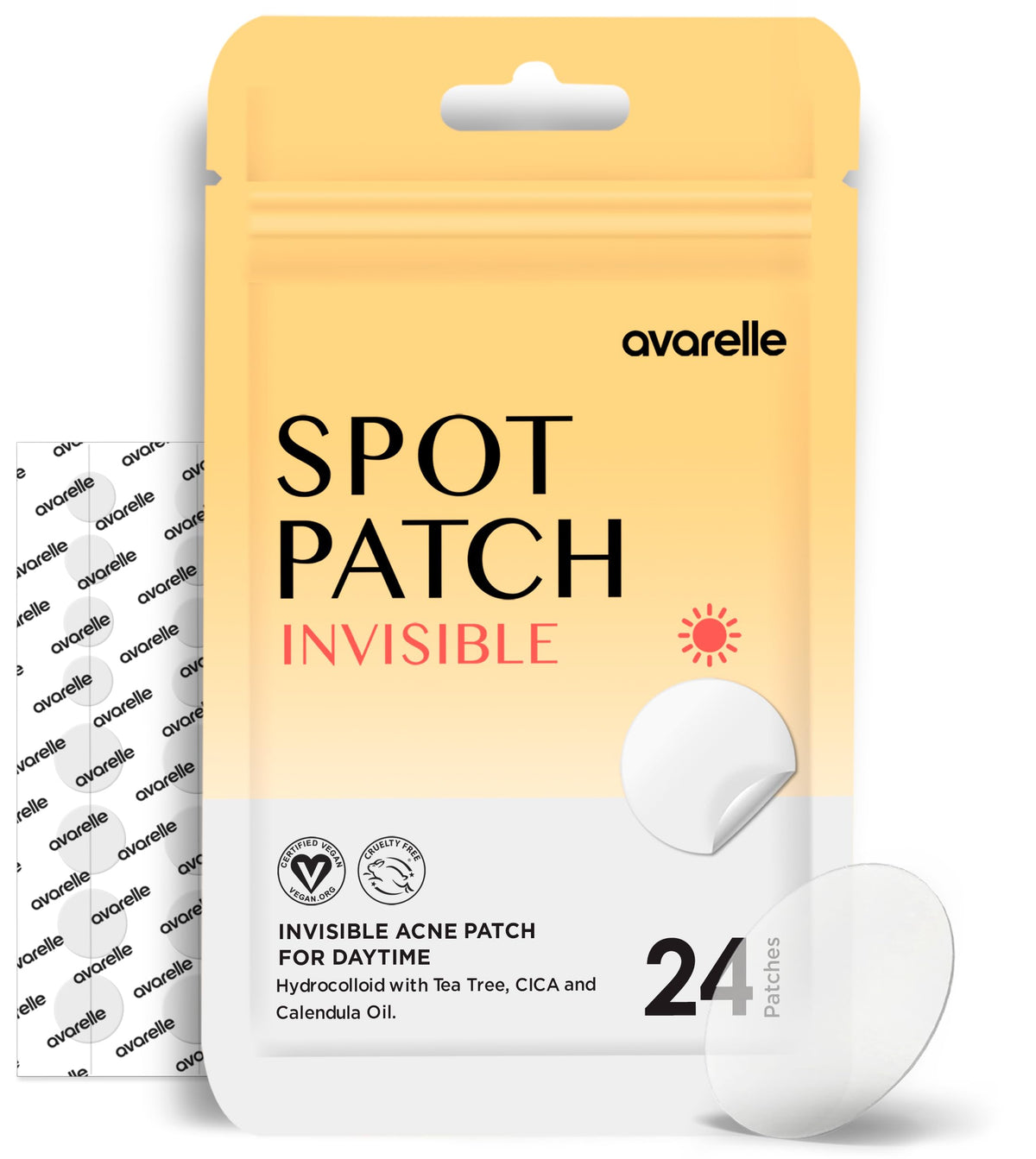 AVARELLE front packaging showing 24-count pack and discreet benefit