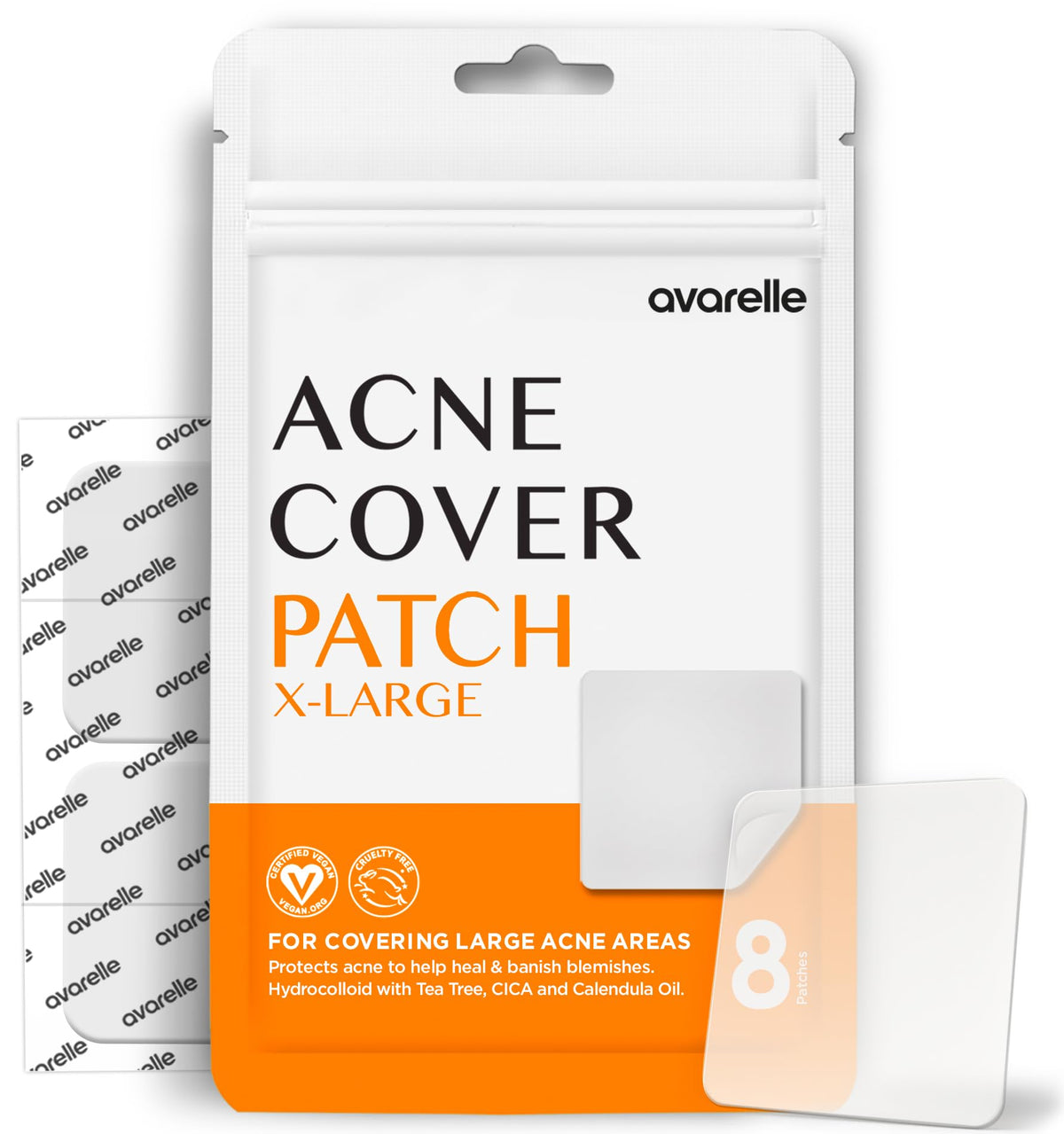 AVARELLE front packaging showing product name and XL size, clear benefit: easy identification