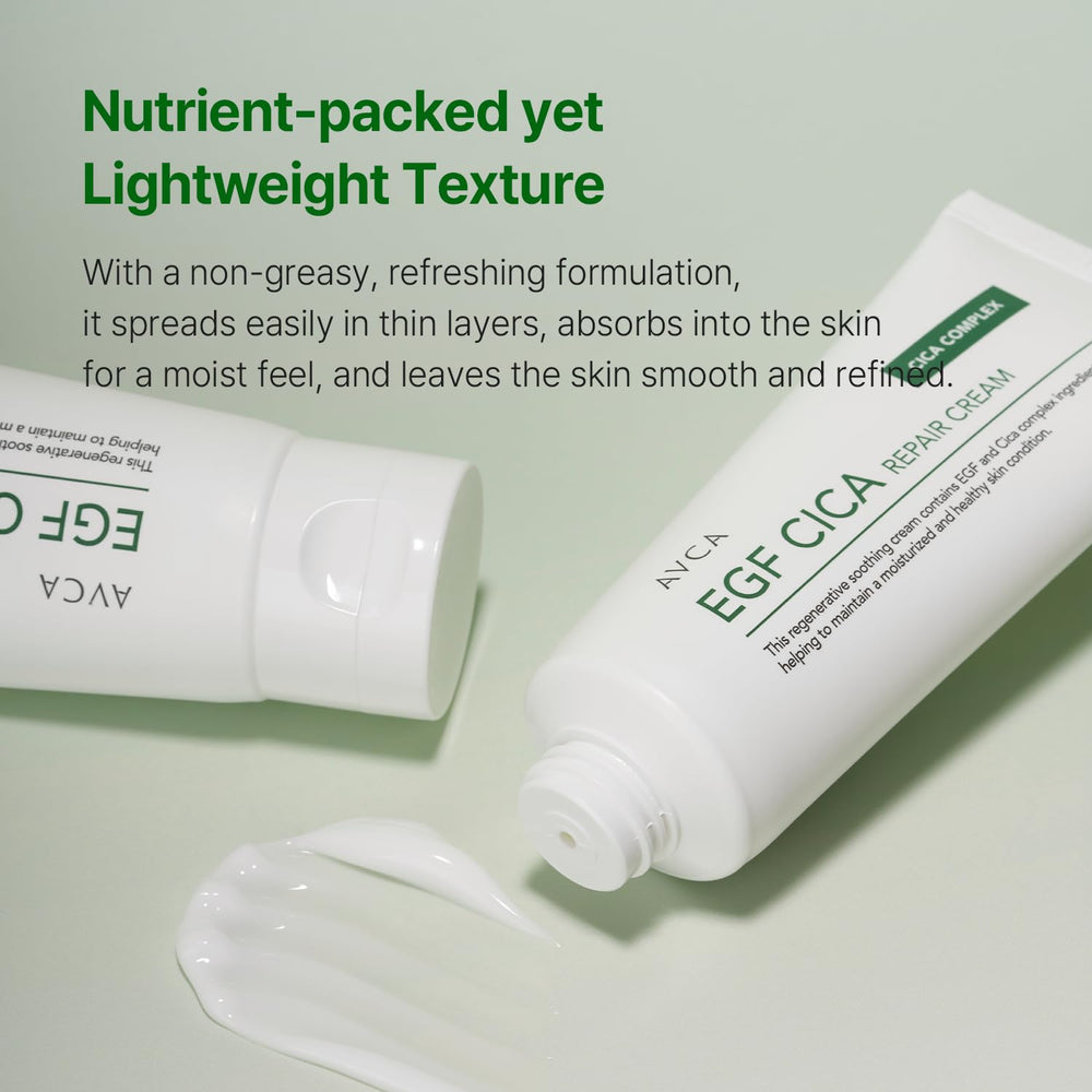 AVCA cream in hand showing spreadability and lightweight feel benefit