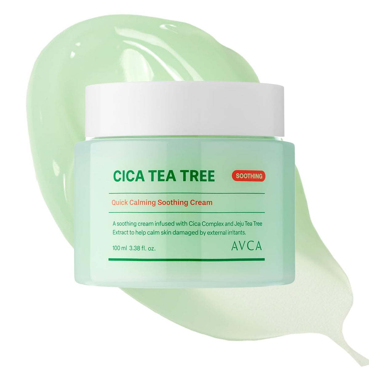 AVCA front bottle view showing product and soothing benefit