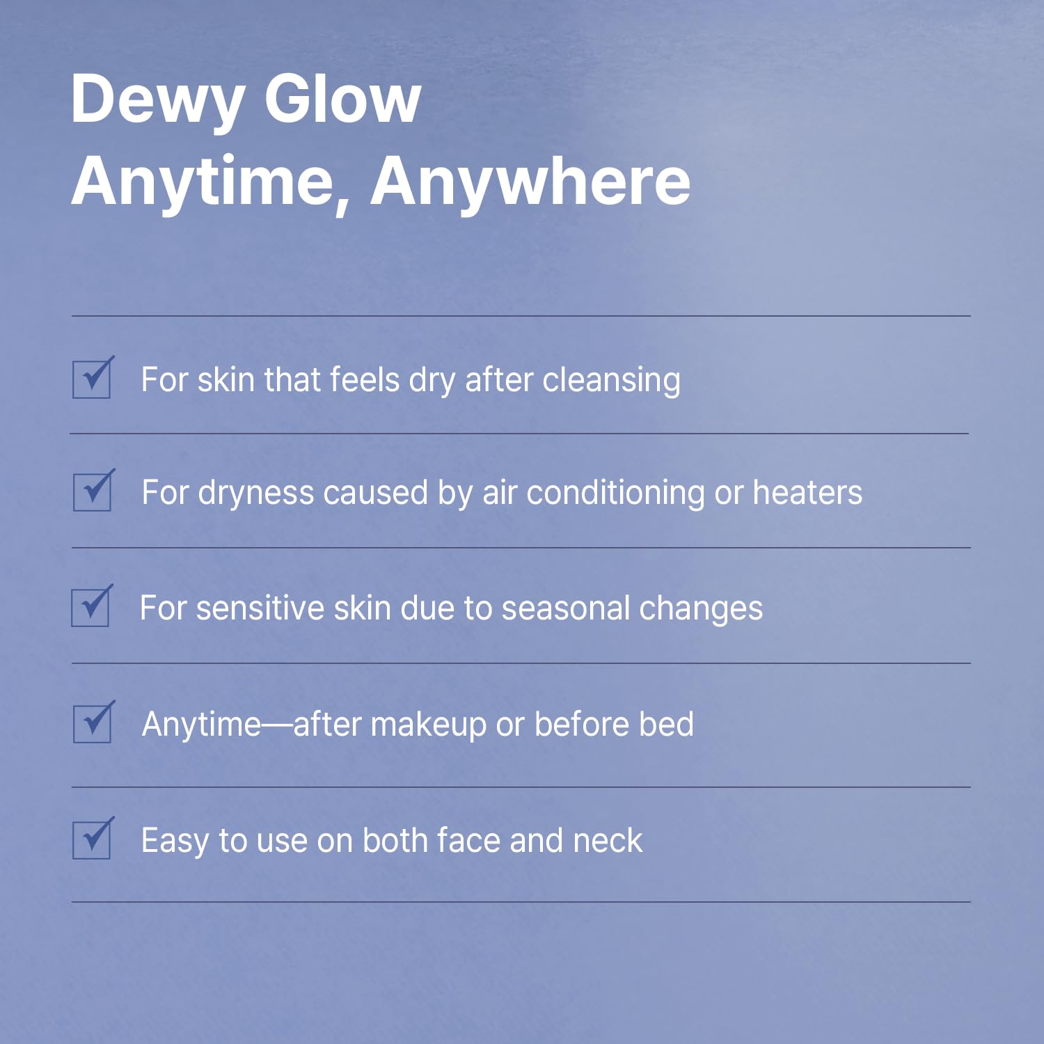 AVCA spray applied to face demonstrating instant refresh and glow