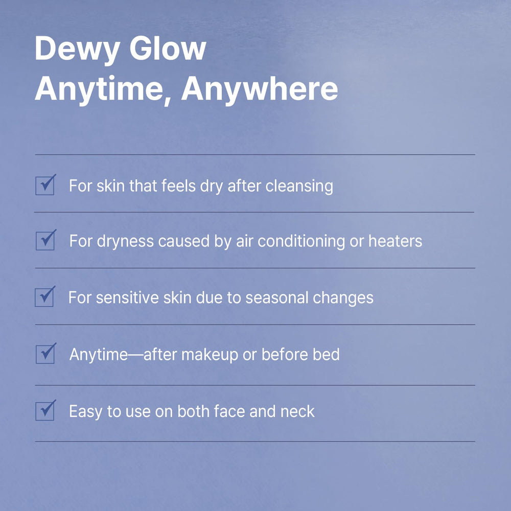 AVCA spray applied to face demonstrating instant refresh and glow
