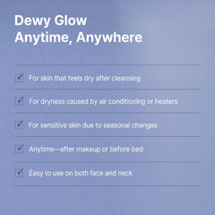 AVCA spray applied to face demonstrating instant refresh and glow