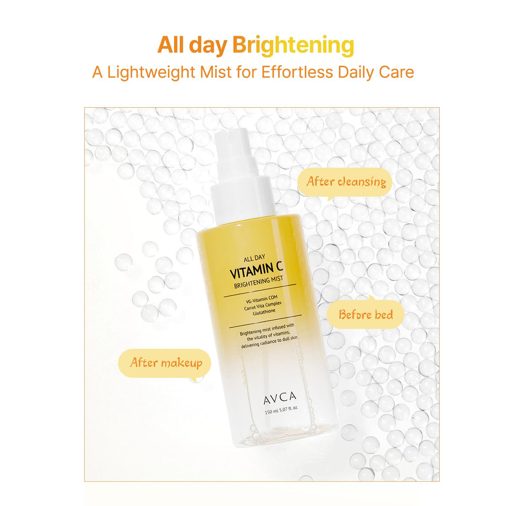AVCA mist droplets on skin texture showing lightweight hydration and visible dewy finish