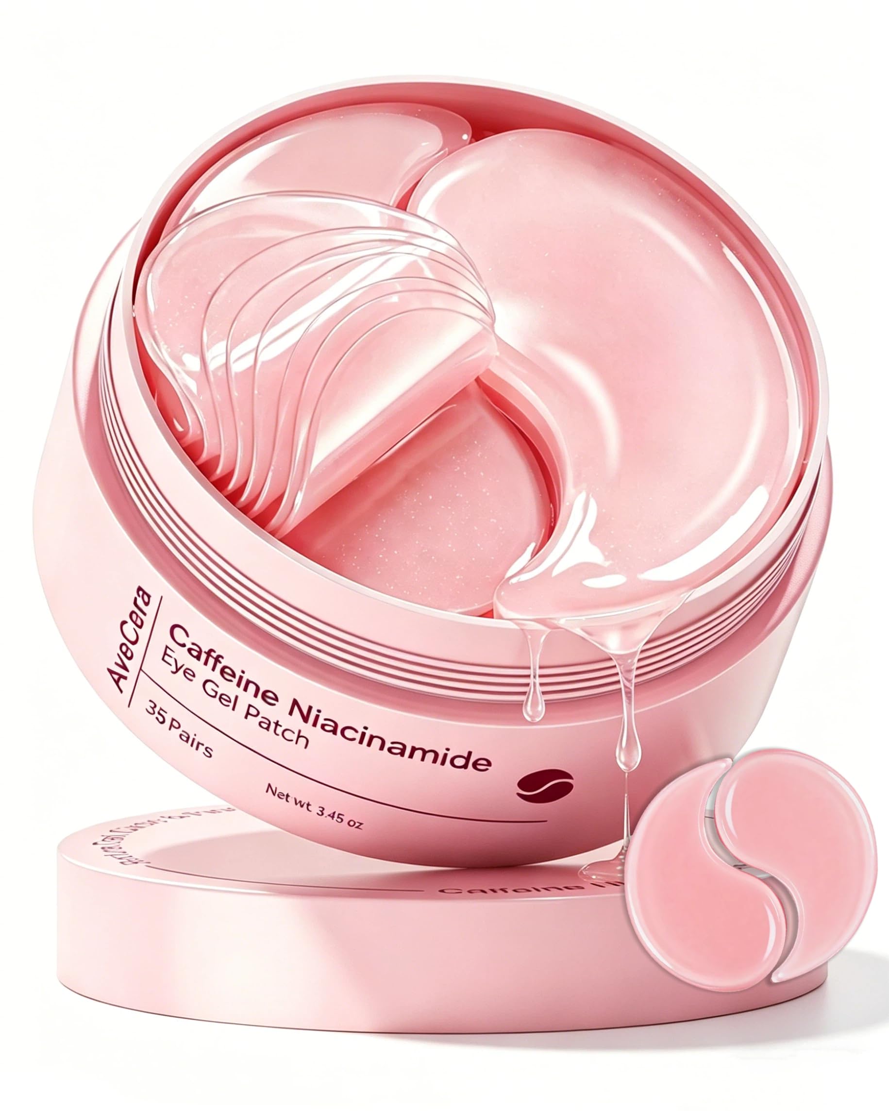 AveCera front packaging showing 70-piece under eye patches and benefits