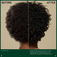 Aveda Be Curly with Be Curly shampoo showing complete curl routine