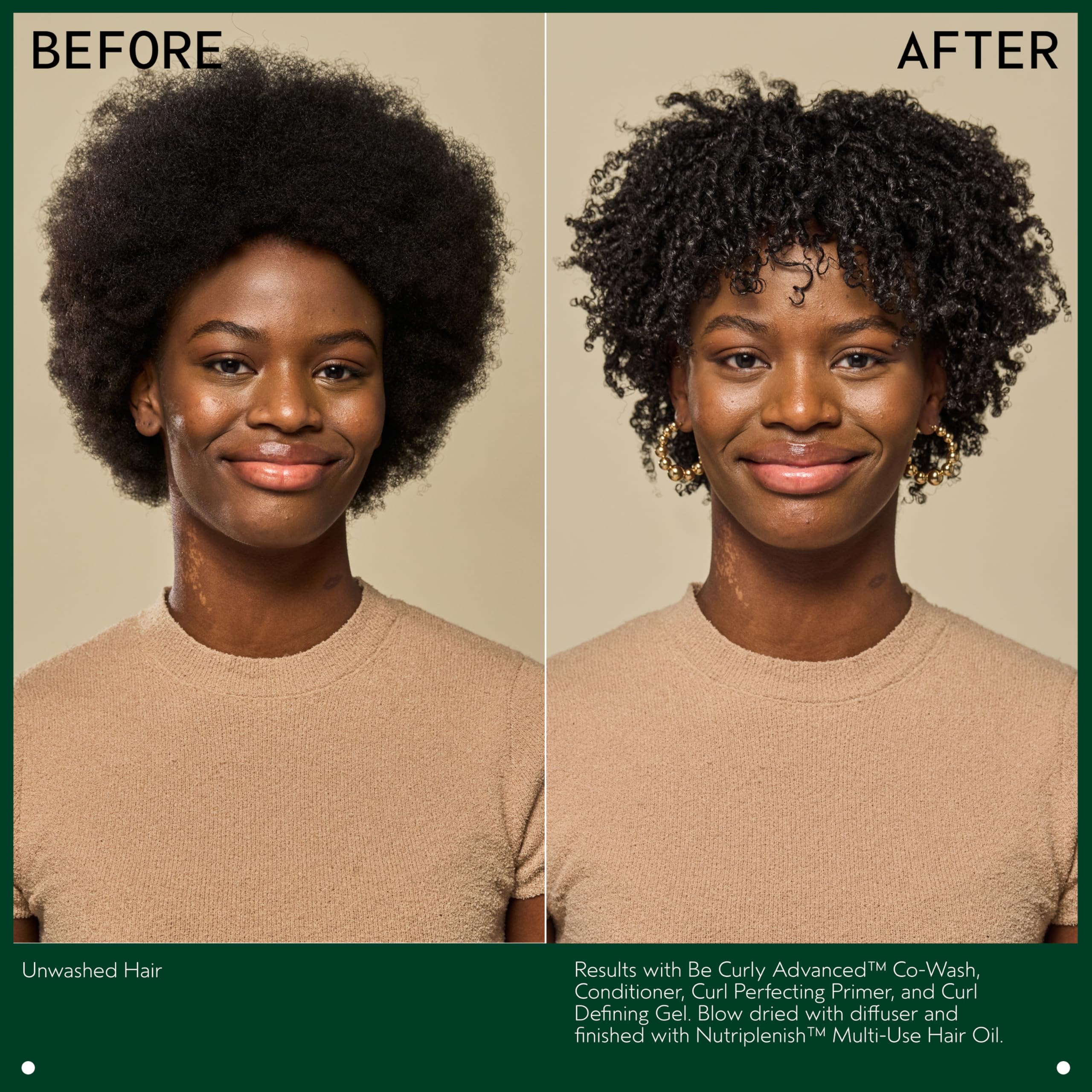Aveda Be Curly conditioner in hands demonstrating slip for detangling