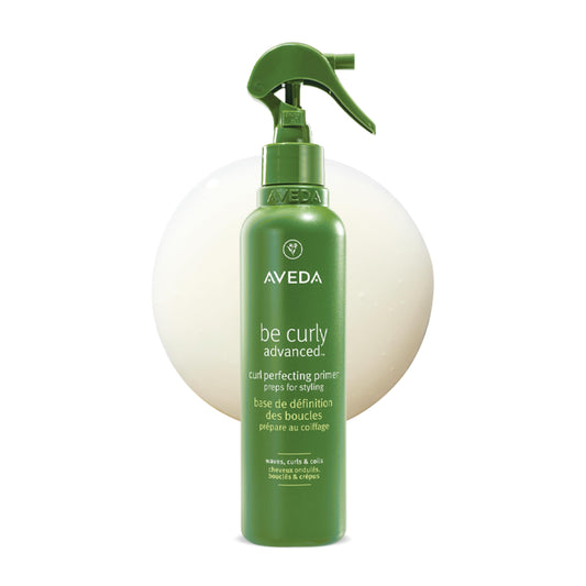 Aveda Be Curly front packaging showing product and label, promotes easy styling