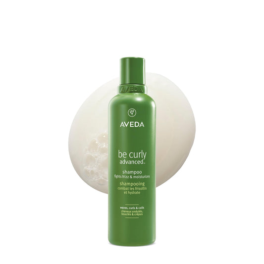 Aveda Be Curly front packaging showing bottle and 8.5 fl oz size benefit