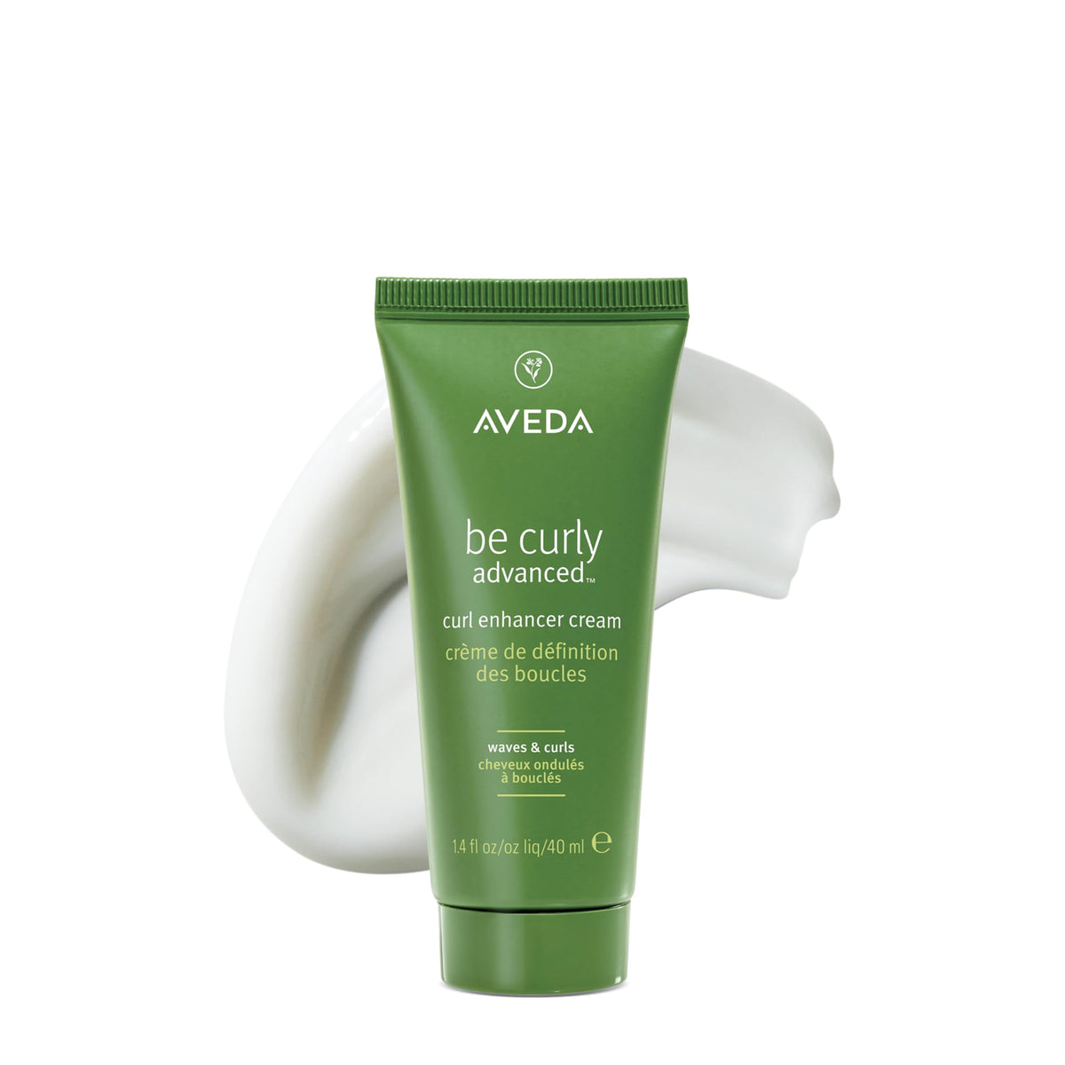 Aveda Be Curly front packaging showing label and size, highlights styling benefits