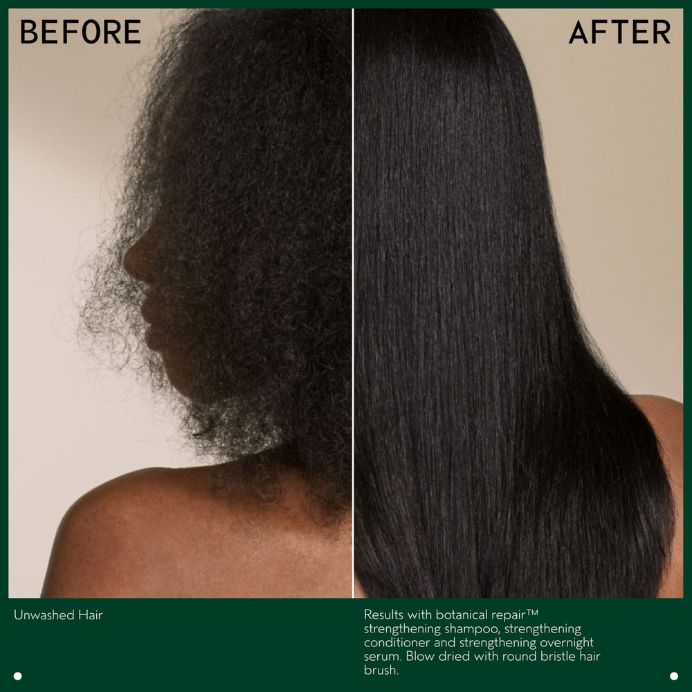 Aveda conditioner being combed through hair to reduce breakage