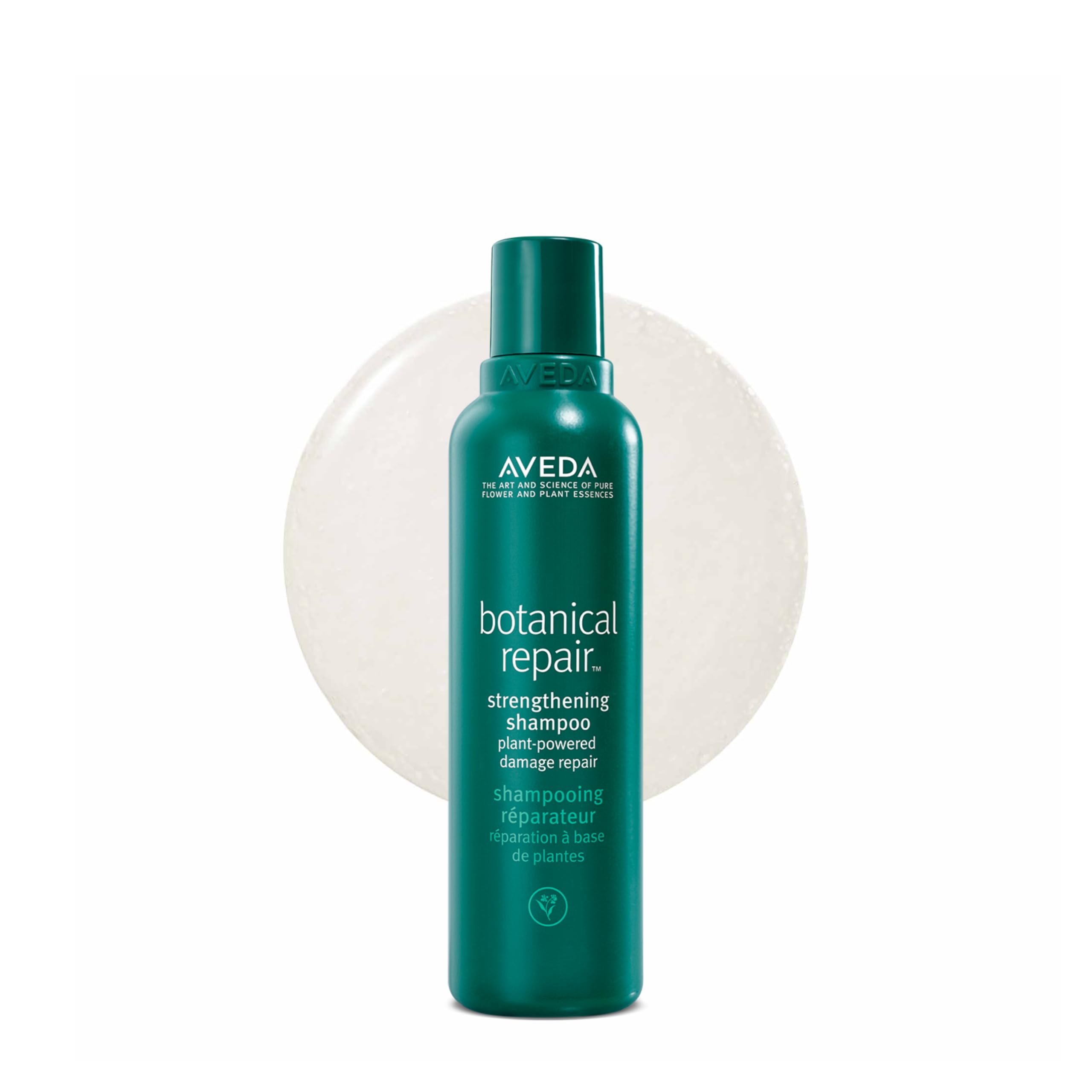 Aveda front packaging showing bottle and label, communicates trusted brand care